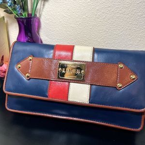 L.A.M.B. Blue, Red, and White Clutch